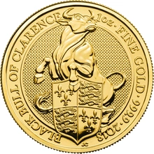 2018 Black Bull of Clarence - Queen's Beast - Χρυσό Νόμισμα - 1 ουγγιά