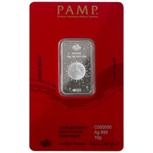 2024 PAMP ασημένια ράβδος 10 γραμμαρίων Minted - Το Έτος του Δράκου