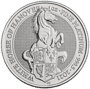 2021 White Horse of Hanover - Queen's Beast - Νόμισμα από Πλατίνα - 1 ουγγιά