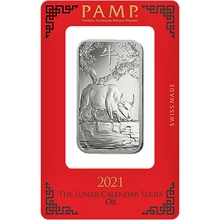 PAMP Ασημένια Ράβδος - 1 ουγγιά 2021 - Έτος του Βοδιού