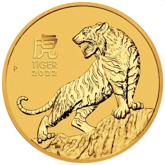 Χρυσό νόμισμα Perth Mint 2022 - Έτος της Τίγρης - 1 ουγγιά