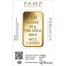 PAMP 50 Γραμμάρια - Μπάρες χρυσού σε συσκευασία δώρου