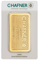 C. Hafner 100 Γραμμαρίων - Minted Μπάρα Χρυσού