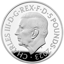 2023 75α γενέθλια του βασιλιά Καρόλου ΙΙΙ £5 ασημένιο στέμμα συλλεκτικό Piedfort Coin Boxed