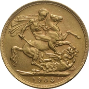 1904 Χρυσή Αγγλική Λίρα - Βασιλιάς Εδουάρδος Ζ - Λονδίνο
