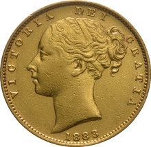 1883 Χρυσή Λίρα Αγγλίας – Bικτώρια Νέα Κεφαλή - Σ