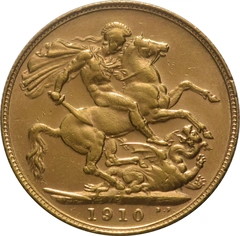 Χρυσή Αγγλική Λίρα 1910 - Βασιλιάς Εδουάρδος ο Ζ' - P