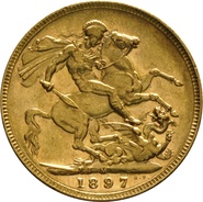 Χρυσή Αγγλική Λίρα 1897 - Βασίλισσα Βικτώρια Παλαιά Κεφαλή - M