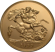 1999 Πενταπλή Χρυσή Αγγλική Λίρα (Uncirculated)
