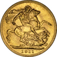 Χρυσή Αγγλική Λίρα 1911 - Βασιλιάς Γεώργιος ο Ε' - C