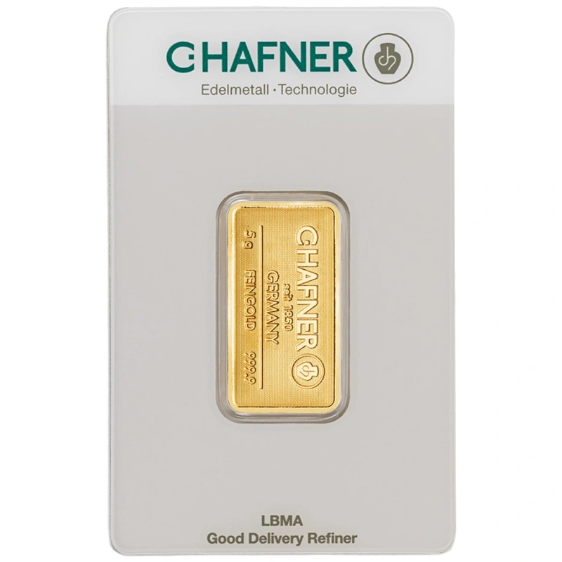 C. Hafner 5 Γραμμαρίων - Minted Μπάρα Χρυσού