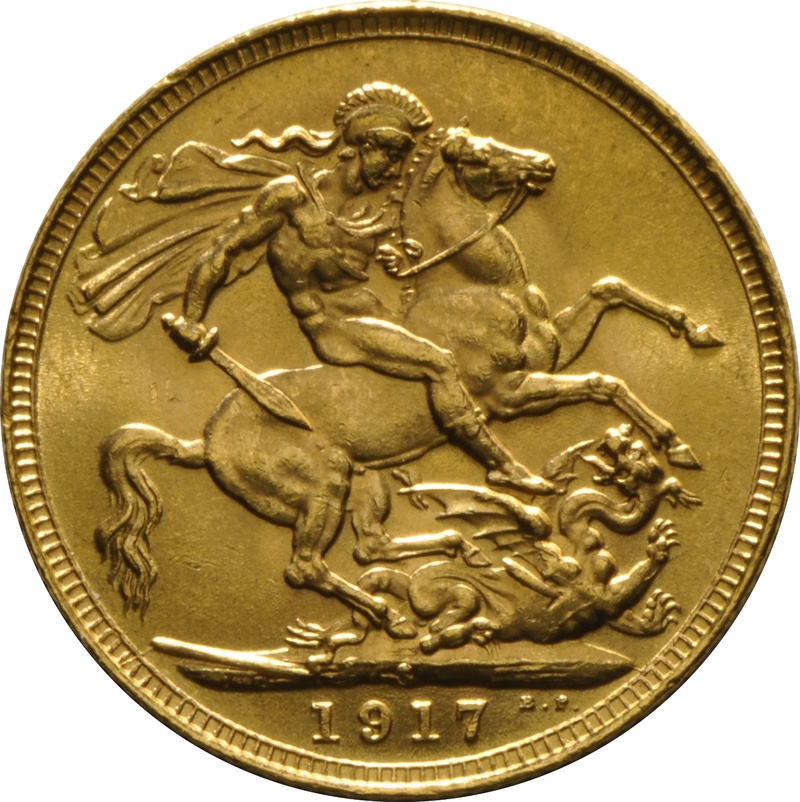 Χρυσή Αγγλική Λίρα 1917 - Βασιλιάς Γεώργιος ο Ε' - S