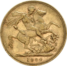 1884 Χρυσή Λίρα Αγγλίας – Bικτώρια Νέα Κεφαλή