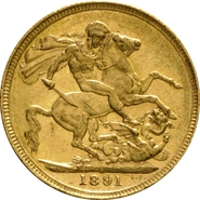 Χρυσή Αγγλική Λίρα 1891 - Βικτώρια Κεφαλή Jubilee - Σ