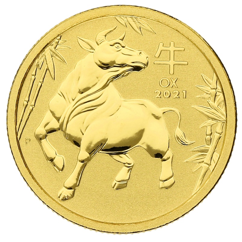 Χρυσό Νόμισμα - Έτος του Βοδιού 2021 - Perth Mint - 1/10 της ουγγιάς