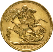 Χρυσή Αγγλική Λίρα 1895 - Βασίλισσα Βικτώρια Παλαιά Κεφαλή - M