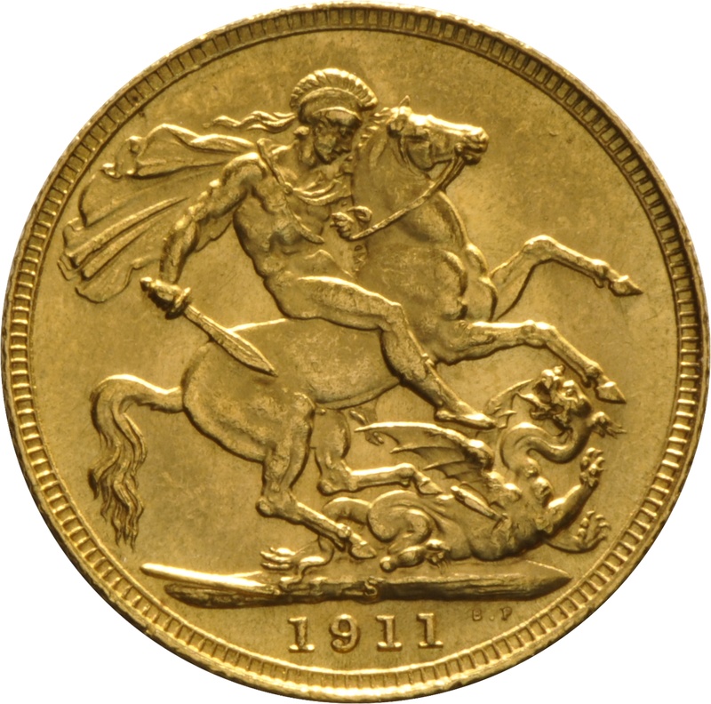 Χρυσή Αγγλική Λίρα 1911 - Βασιλιάς Γεώργιος ο Ε' - S