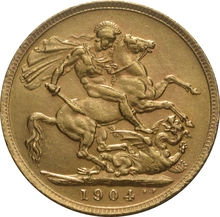 1904 Χρυσή Αγγλική Λίρα - Βασιλιάς Εδουάρδος Ζ - Λονδίνο