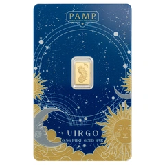 0.5g Gold Bar PAMP Zodiac Virgo Minted