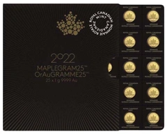 2022 MapleGram 25 x Χρυσά Νομίσματα 1 γραμμαρίου