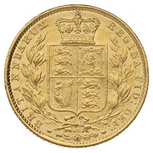 1864 Χρυσή Λίρα Αγγλίας – Bικτώρια Νέα Κεφαλή - Ασπίδα