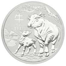 Ασημένιο Νόμισμα - Έτος του Βοδιού - Perth Mint - 1/2 της ουγγιάς