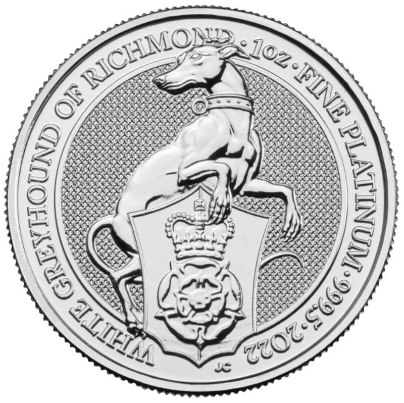 2022 White Greyhound of Richmond, Queen's Beast - Πλατηνένιο Νόμισμα - 1 ουγγιά