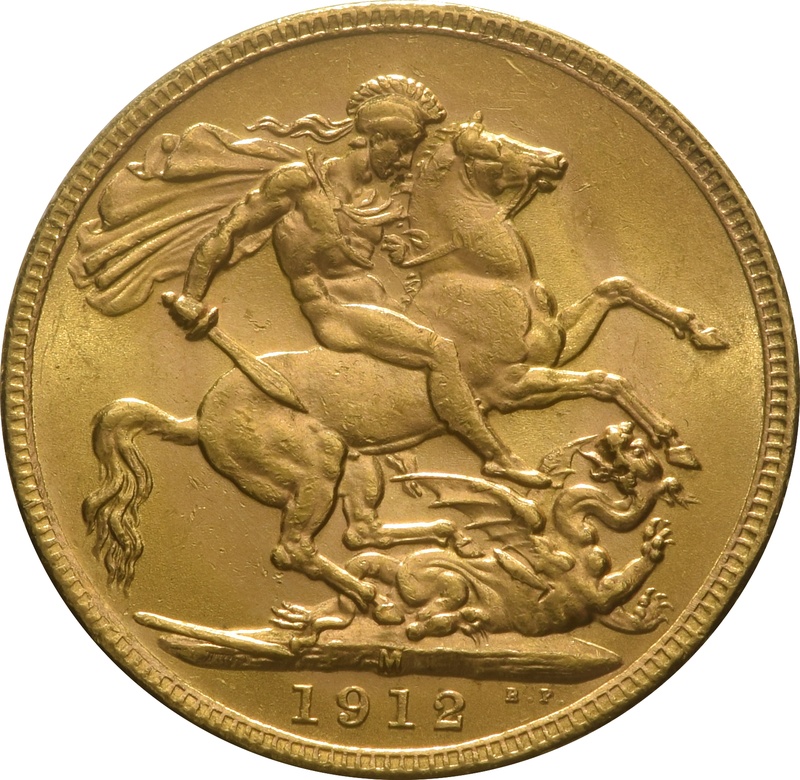 Χρυσή Αγγλική Λίρα 1912 - Βασιλιάς Γεώργιος ο Ε' - M