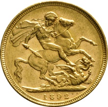 Χρυσή Αγγλική Λίρα 1892 - Βικτώρια Κεφαλή Jubilee - M