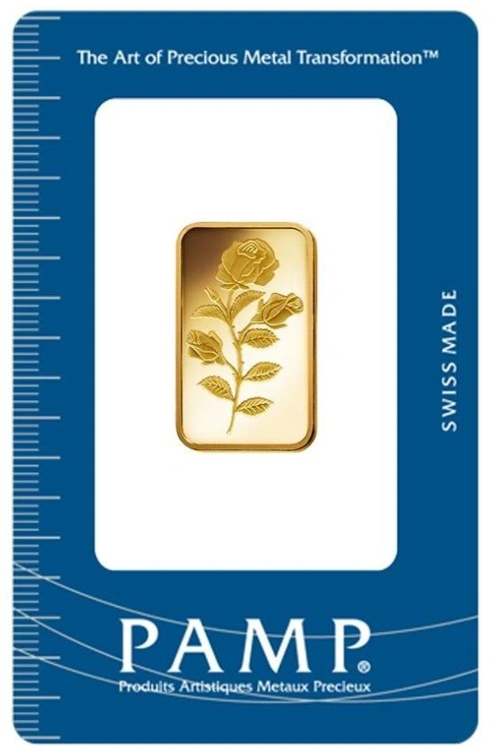 PAMP Rosa 10 γραμμάρια ράβδος χρυσού Minted