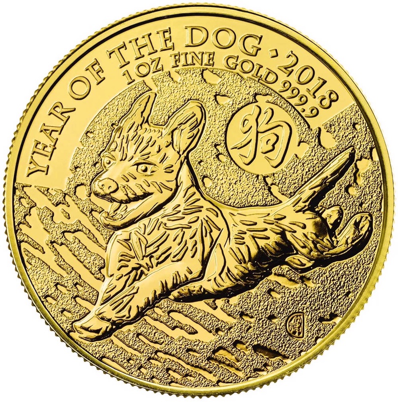 2018 Royal Mint 1oz Year of the Dog Gold Coin