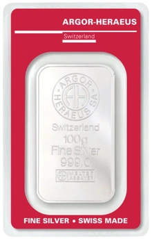Argor-Heraeus 100 Γραμμάρια - Μπάρα από Ασήμι
