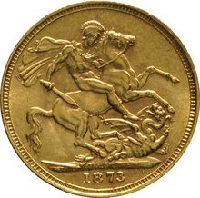 1873 Χρυσή Λίρα Αγγλίας – Bικτώρια Νέα Κεφαλή - Μ