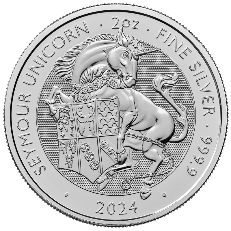 2024 Seymour Unicorn - Ασημένιο Νόμισμα Tudor Beasts 2 ουγγιές