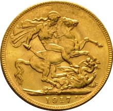 Χρυσή Αγγλική Λίρα 1917 - Βασιλιάς Γεώργιος ο Ε' - M