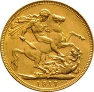 Χρυσή Αγγλική Λίρα 1917 - Βασιλιάς Γεώργιος ο Ε' - P