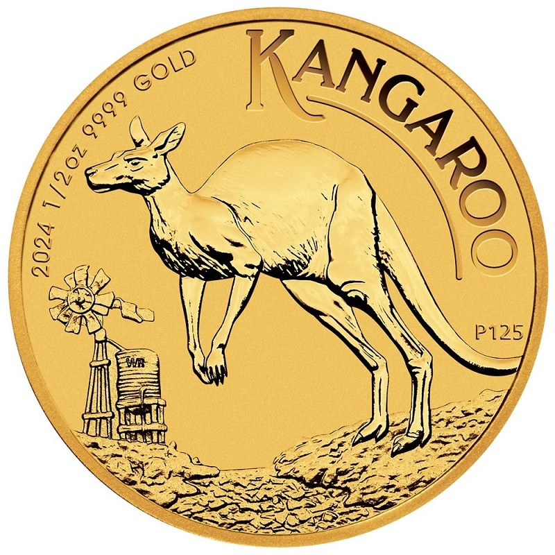 2024 Χρυσό Νόμισμα Australian Kangaroo - 1/2 της ουγγιάς