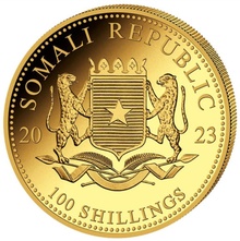 Χρυσό Νόμισμα Ελέφαντα Σομαλίας 2023 - 1/10 Ουγγιάς