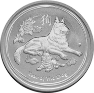 Ασημένιό Νόμισμα - Year of the Dog 2018 - Perth Mint - 1/2 ουγγιά