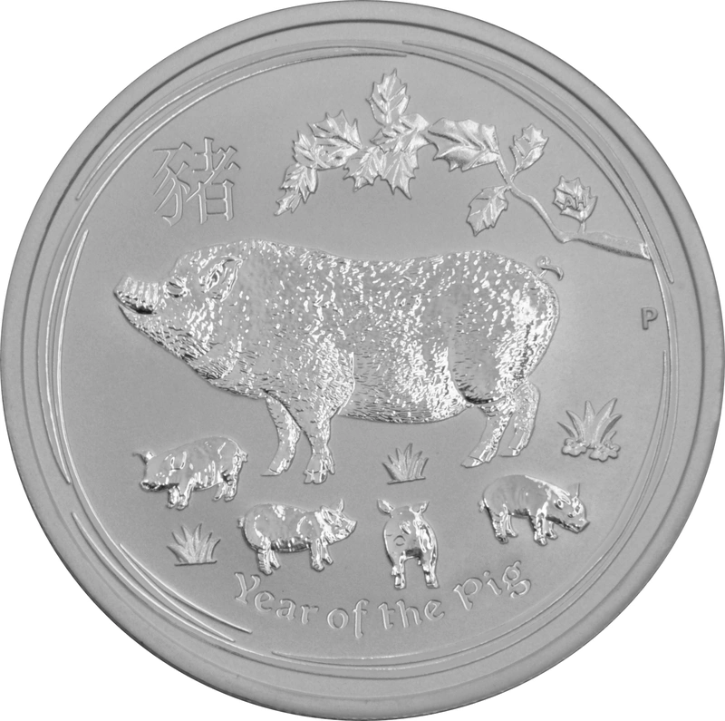 1/2oz Perth Mint Silver Year of the Pig 2019