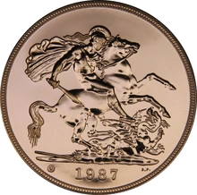 1987 Πενταπλή Χρυσή Αγγλική Λίρα (Uncirculated)