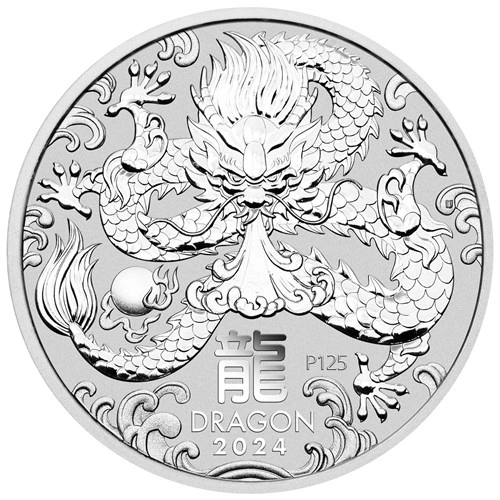 2024 Ασήμενιο Νόμισμα Year of the Dragon -1 κιλό - Νομισματοκοπείου του Περθ