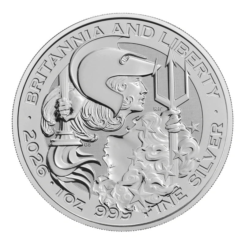 2026 Ασημένιο Britannia και Liberty μίας ουγγιάς
