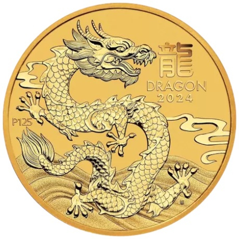2024 Χρυσό νόμισμα 1 ουγγιάς - Το Έτος του Δράκου - Νομισματοκοπείο του Περθ