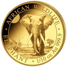 2025 Χρυσό νόμισμα  Somalian Elephant 1/10 της ουγγιάς