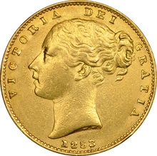 1853 Χρυσή Λίρα Αγγλίας – Bικτώρια Νέα Κεφαλή - Ασπίδα