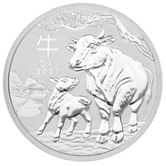 Ασημένιο Νόμισμα - Έτος του Βοδιού - Perth Mint - 1/2 της ουγγιάς