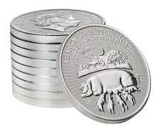2019 Royal Mint  - Έτος του Χοίρου - 1 ουγγιά - Ασημένιο Νόμισμα