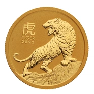 Χρυσό νόμισμα Perth Mint 2022 - Έτος της Τίγρης - 1/4 της ουγγιάς