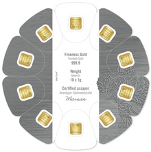 Heraeus MultiCard 10 x  1 Γραμμάρια - Μπάρες Χρυσού